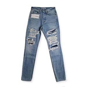 GRLFRND Denim The Karolina Skinny High Waist No Stretch E Street Blue 25
